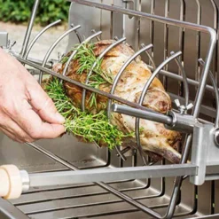 Barbecue Charbon Mendy Inox Marin + Chariot Inox + Tournebroche - Le Marquier -Pas Cher Saveur BBQ Magasin mendy inox sur chariot le marquier 3339380167155 3