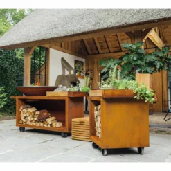 Brasero Plancha Island Corten PRO 100 Bois De Teck + Housse - Ofyr 11 Brasero Plancha Island Corten PRO 100 Bois De Teck + Housse - Ofyr -Pas Cher Saveur BBQ Magasin ofyr island pro 100 teck 2020000022121 2