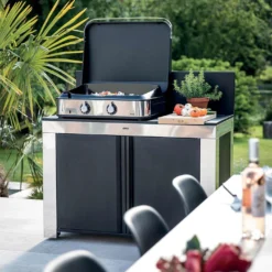 Plancha Enosign 65 Inox Et Noir Avec Capot - ENO* -Pas Cher Saveur BBQ Magasin plancha enosign 65 inox et noir capot 3224780041207 4