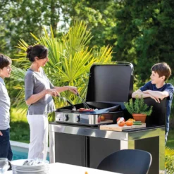 Plancha Enosign 65 Inox Et Noir Avec Capot - ENO* -Pas Cher Saveur BBQ Magasin plancha enosign 65 inox et noir capot 3224780041207 7