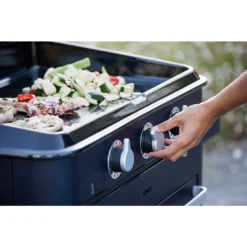 Plancha Gaz Enosign 80 Bleue Navy Avec Capot - ENO* -Pas Cher Saveur BBQ Magasin plancha enosign 80 bleue navy capot eno 3224780040095 5