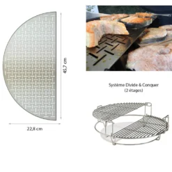 Kamado Joe Plaque Demi Lune Inox Kamado Classic Joe 7 Kamado Joe Plaque Demi Lune Inox Kamado Classic Joe -Pas Cher Saveur BBQ Magasin plaque demi lune inox classic joe kamado 0811738021256 2