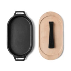 Poêle Ovale Fonte + Manche Amovible + Base En Bois - Ooni -Pas Cher Saveur BBQ Magasin poele ovale fonte ooni 5060568342023 2