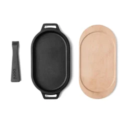 Poêle Ovale Fonte + Manche Amovible + Base En Bois - Ooni -Pas Cher Saveur BBQ Magasin poele ovale fonte ooni 5060568342023 3