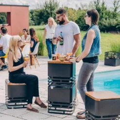 Tablette Pour Brasero Cube En Bambou - Höfats -Pas Cher Saveur BBQ Magasin tablette bambou cube hofats 4260447330146 7